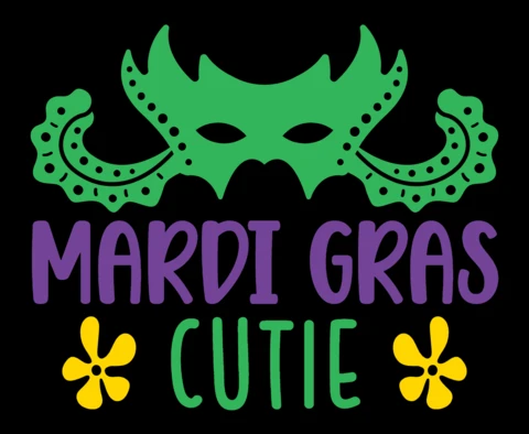Mardi gras cutie design template : style carnaval vibrant et festif