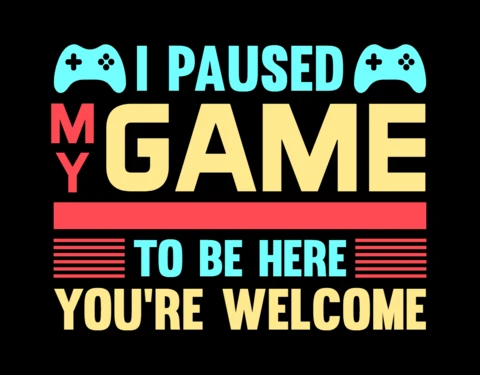 Ich pausierte mein Spiel Gaming-T-Shirt-Design-Vorlage