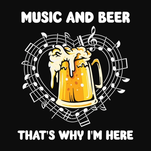 Music And Beer T-Shirt Design Template