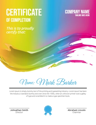 Modelo moderno e abstrato de design de postagem de certificado