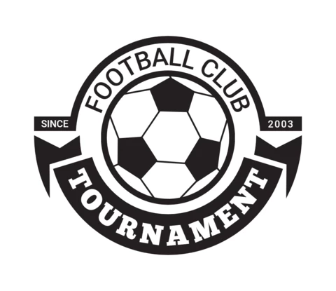Modello di logo sportivo per torneo di calcio