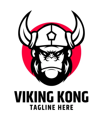 Modelo de design de logotipo Viking Kingkong