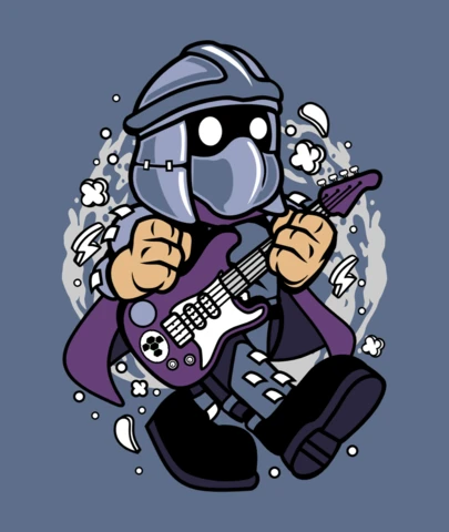 Shredder Rocker Pop Culture T-Shirt Design Template