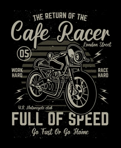 Plantilla de diseño de camiseta de moto cafe racer