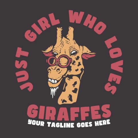 Nur ein Mädchen, das Giraffen liebt, Vintage-T-Shirt-Design-Vorlage
