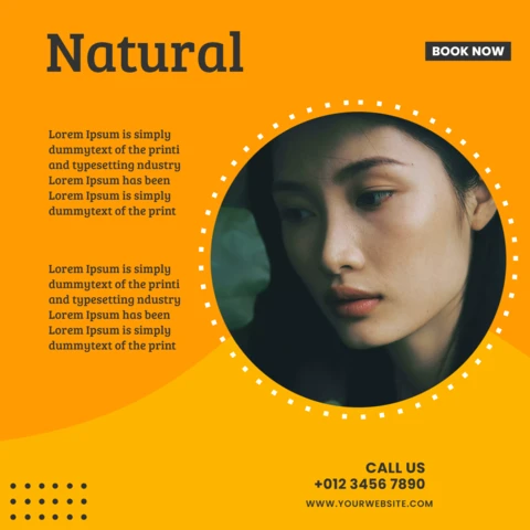 Modelo de design de postagem promocional do instagram do centro de beleza laranja