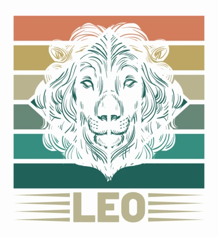 Retro Vibes Leo Zodiac Sign Horoscope T-Shirt Design Template
