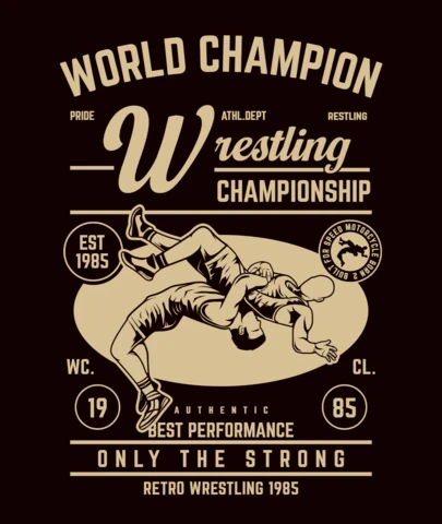Wrestling meisterschaft t-shirt design vorlage