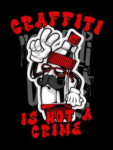 Graffiti Is Not A Crime With Spay Can Character T-shirt Design Template