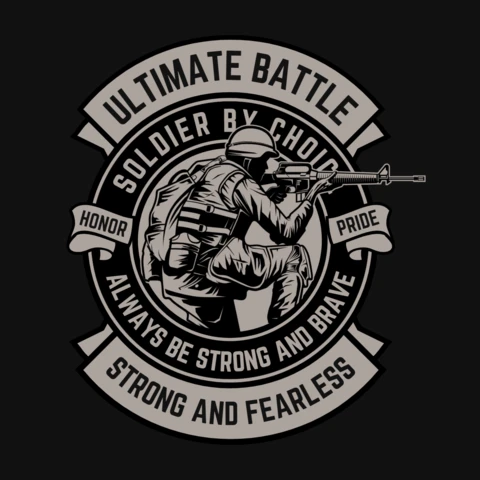 Ultimate Battle Soldier T-Shirt Design Template