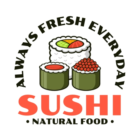 Modèle de logo pour les sushis