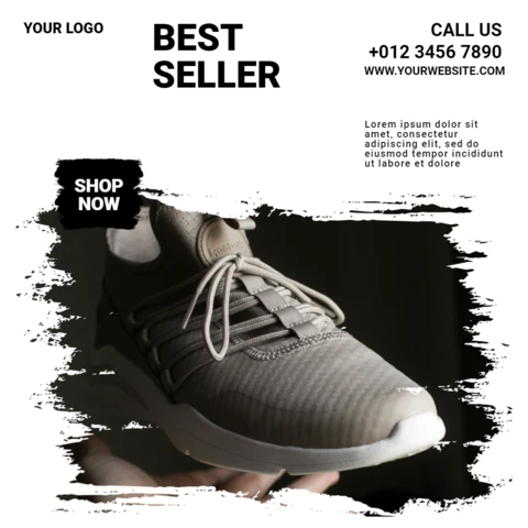Fashion And Streetwear Sneakers Instagram Post Design Template