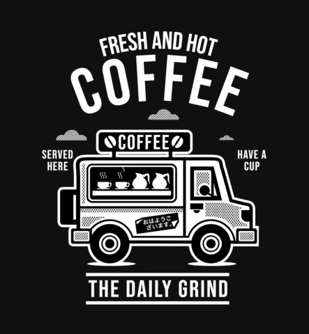 Coffee Van Car T-Shirt Design Template