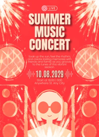 Summer Music Party Event Flyer Template With Fun Vibes