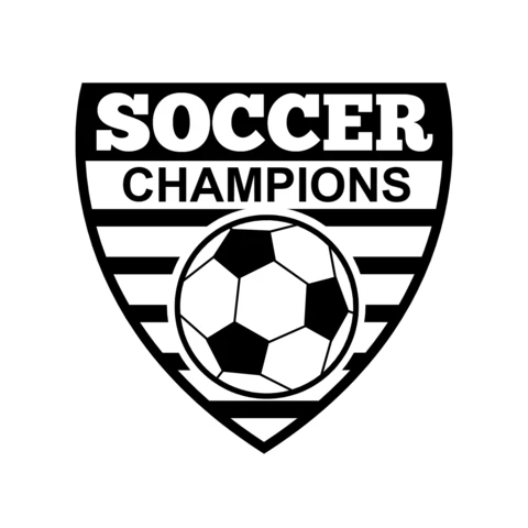 Modello di progettazione del logo del club sportivo dei campioni di calcio