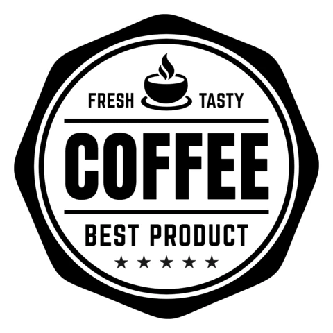 Plantilla de diseño de logotipo de cafetería fresca y sabrosa negro