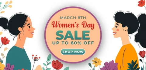 Women's Day Sale Design Template - Celebrate with Up to 60% Off!