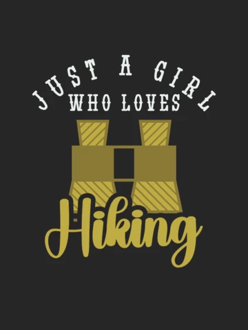 Gewoon een meisje dat houdt van wandelen t-shirt template ontwerp