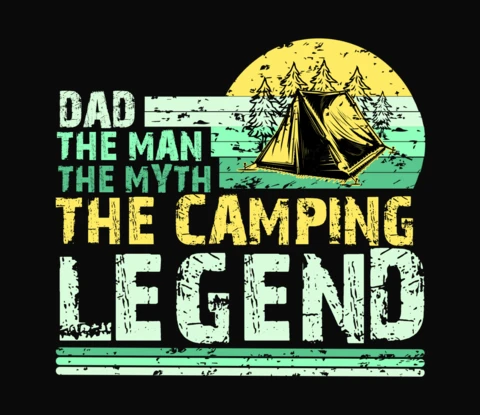 Papa, la légende du camping - modèle de t-shirt