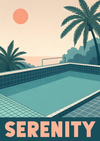 Calm Tones Poolside Design Template for Summer Poster