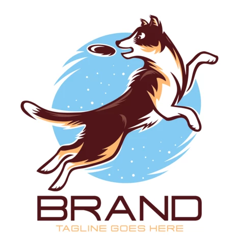 Szablon logo szczęśliwego psa