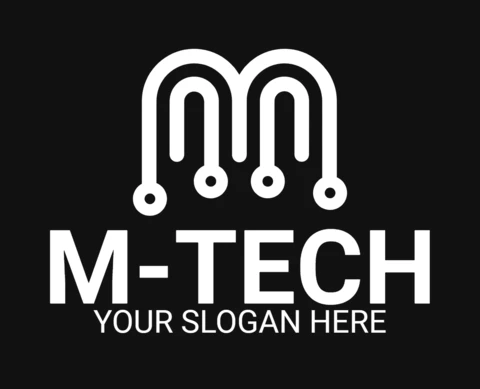 Lettera m tech modello di logo design