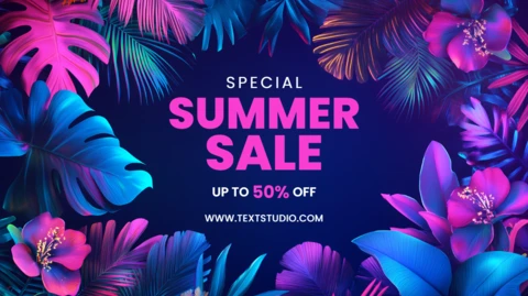 Vibrant Tropical Summer Sale Design Template for Eye-Catching Promotions