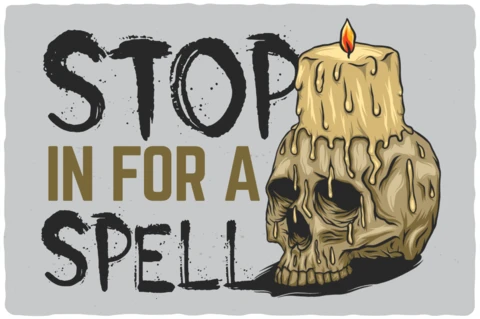Candle On The Skull T-shirt Design Template
