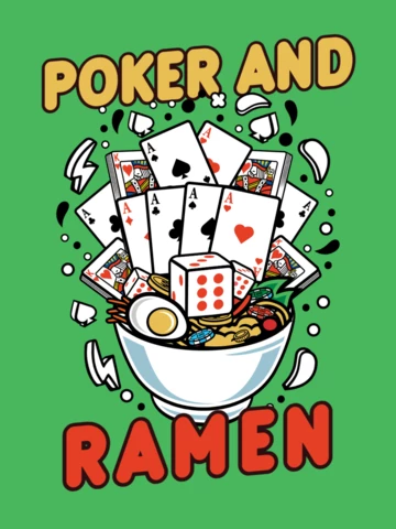 Poker And Ramen T-Shirt Design Template