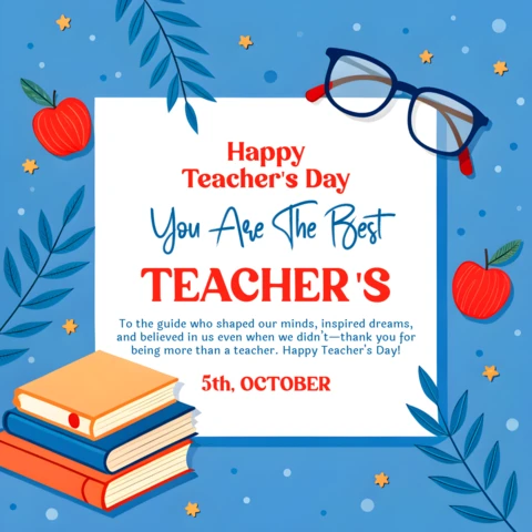 Colorful Teacher's Day Greeting Card Template - Fun and Playful Design