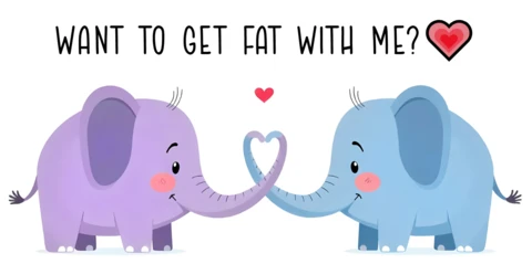 Cute Elephant Couple Love Invitation Template