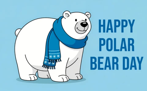 Polar Bear Day Celebration Design Template for Greeting Cards