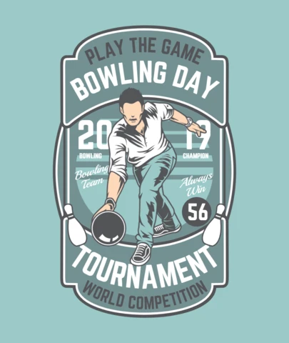 Bowling Day T-Shirt Design Template