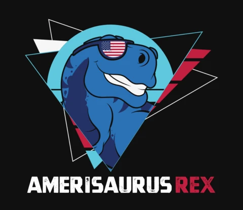 Modelo de design de camiseta do dinossauro amerisaurusrex