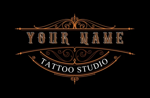 Vintage Tattoo Studio Badge Logo Design