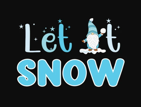 Modelo de design de camiseta de inverno do gnomie Let it snow