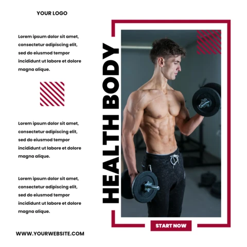 Healthy Body Gym Blog Instagram Post Design Template