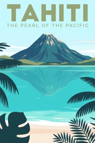 Retro Tropical Paradise Design Template for Travel Posters