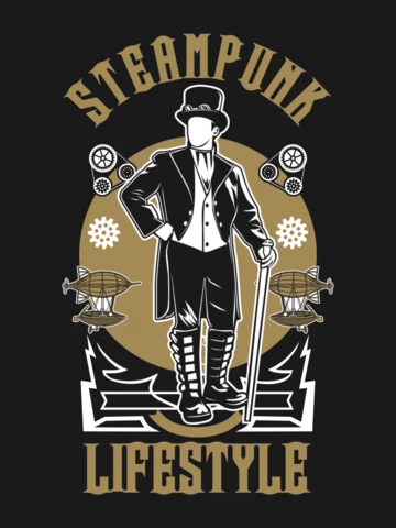 Steampunk Lifestyle T-Shirt Design Template