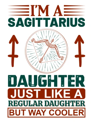 Editierbare Sagittarius Tochter Zitat Designvorlage - fett Retro-Stil