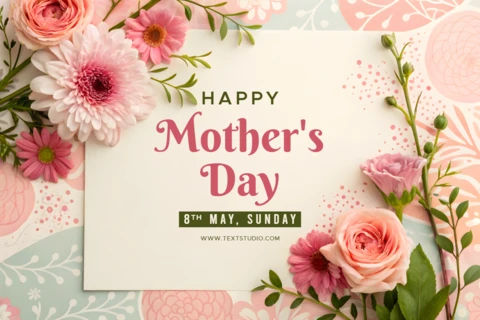 Plantilla de diseño de tarjeta de felicitación floral para el día de la madre - editable y elegante