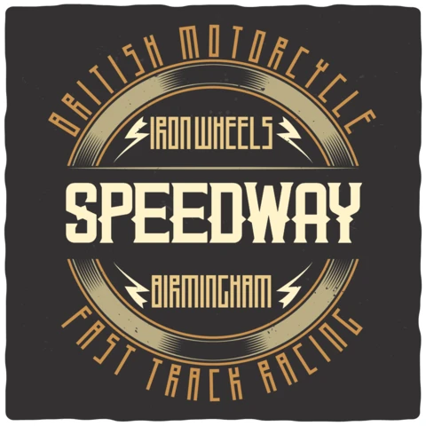 Speedway Motorcycle Vintage T-shirt Design Template