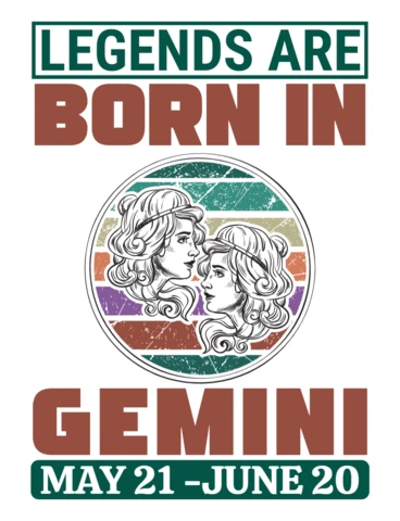 Retro Gemini Zodiac Design Template for Astrology Lovers