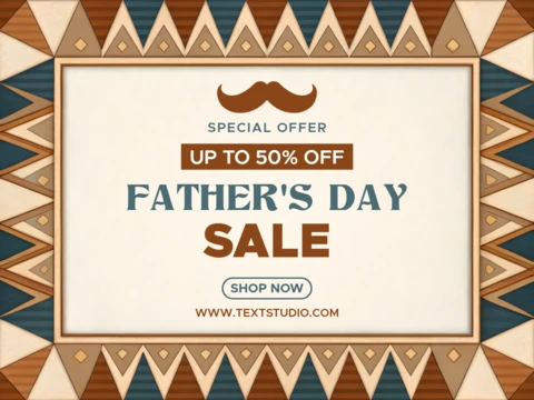 Bohemian Style Father's Day Sale Template Design