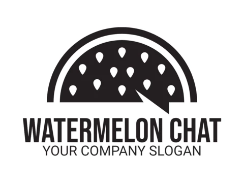 Watermelon Chat Logo Design Template