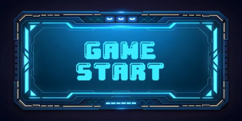 Futuristic Game Start Button Design Template