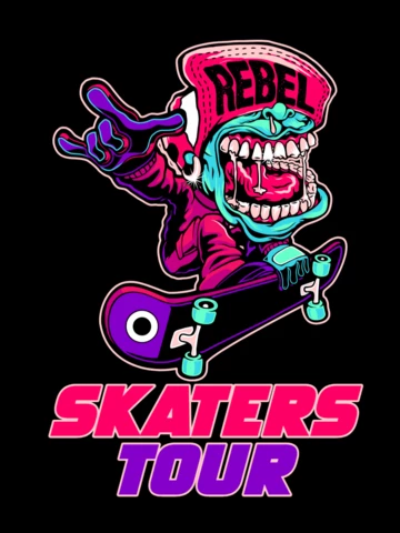 Modèle de t-shirt skateboard Skaters tour
