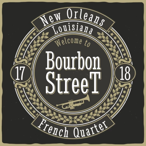 New orleans bourbon street t-shirt ontwerpsjabloon