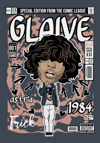Glaive Cartoon Caricature Magazine Cover Design Template