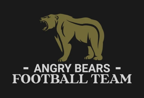 Szablon koszulki drużyny futbolowej Fierce angry bears